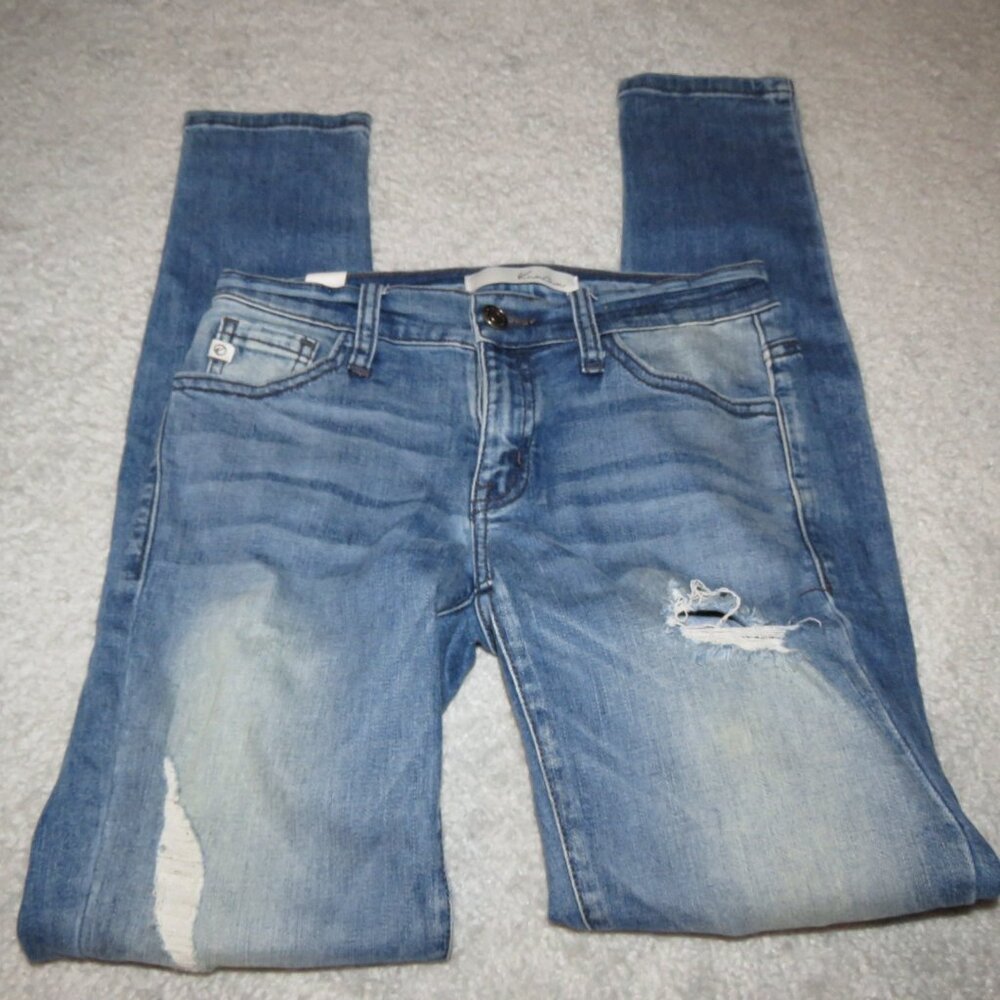 Kancan Medium Wash Distressed Skinny Jeans Size 23 KC8101